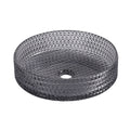 Glass Basin Circular Vessel Bathroom Basin, Bathroom Countertop Basin Transparent Grey Grey Bathroom Modern Glass
