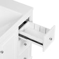 Contemporary White Bathroom Vanity Cabinet 36X18X34 Inches, 4 Drawers & 1 Cabinet Door, Multipurpose Storage, Resin Integrated Sink, Adjustable Shelves, Solid Wood Frame With Mdf White Modern Solid