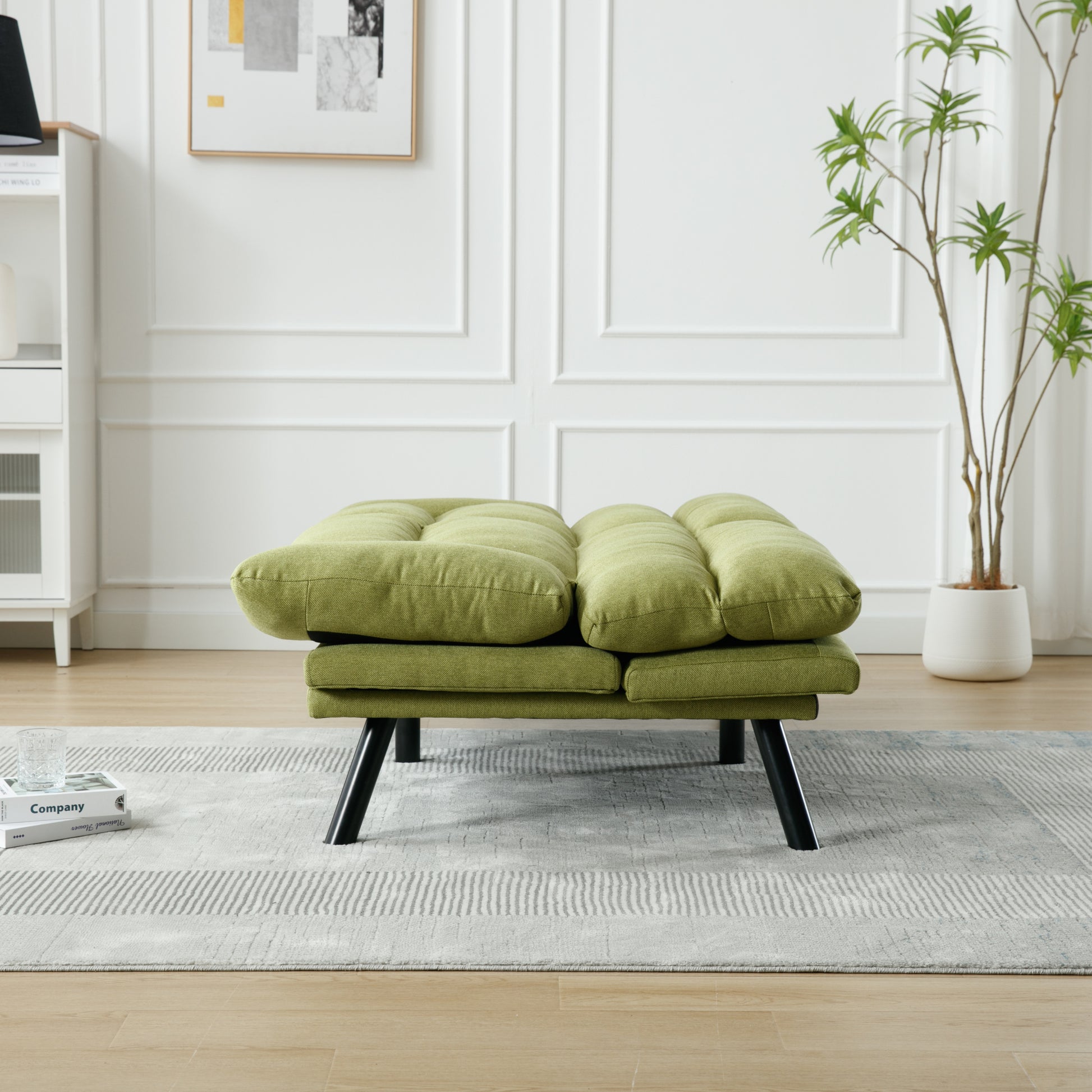 Coolmore Velvet Sofaaccent Sofa Seat Sofa With Metal Feet Green Linen
