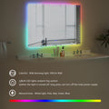 60X40 Inch Led Bathroom Mirror With Lights Backlit Rgb Color Changing Lighted Mirror For Bathroom Wall Dimmable Anti Fog Memory Rectangular Vanity Mirror Rgb Multicolor Backlit Front Lighted White Aluminium