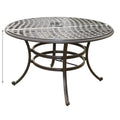 Round Dining Table, Espresso Brown Brown Aluminum