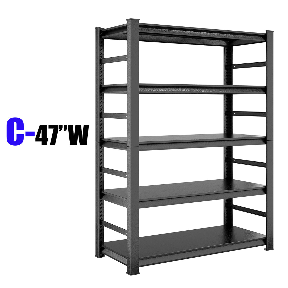 Storage Shelves 5 Tier Heavy Duty Metal Shelving Unit Adjustable Shelving Units And Storage Rack Kitchen Garage Shelf H72 * W47.2 * D23.6 5 Dark Gray Standard Vertical Kitchen Open Back Metal