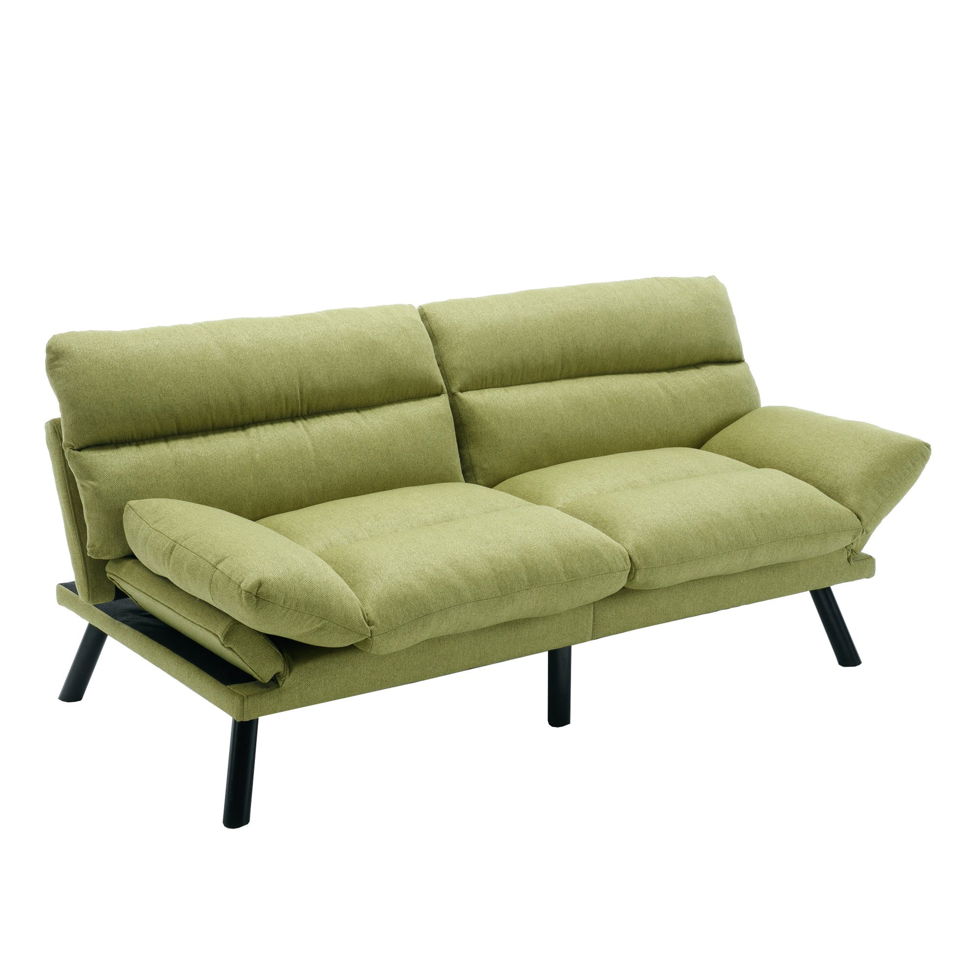 Coolmore Velvet Sofaaccent Sofa Seat Sofa With Metal Feet Green Linen