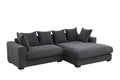 Naomi 3 Piece Upholstered Sectional Dark Gray Foam Corduroy