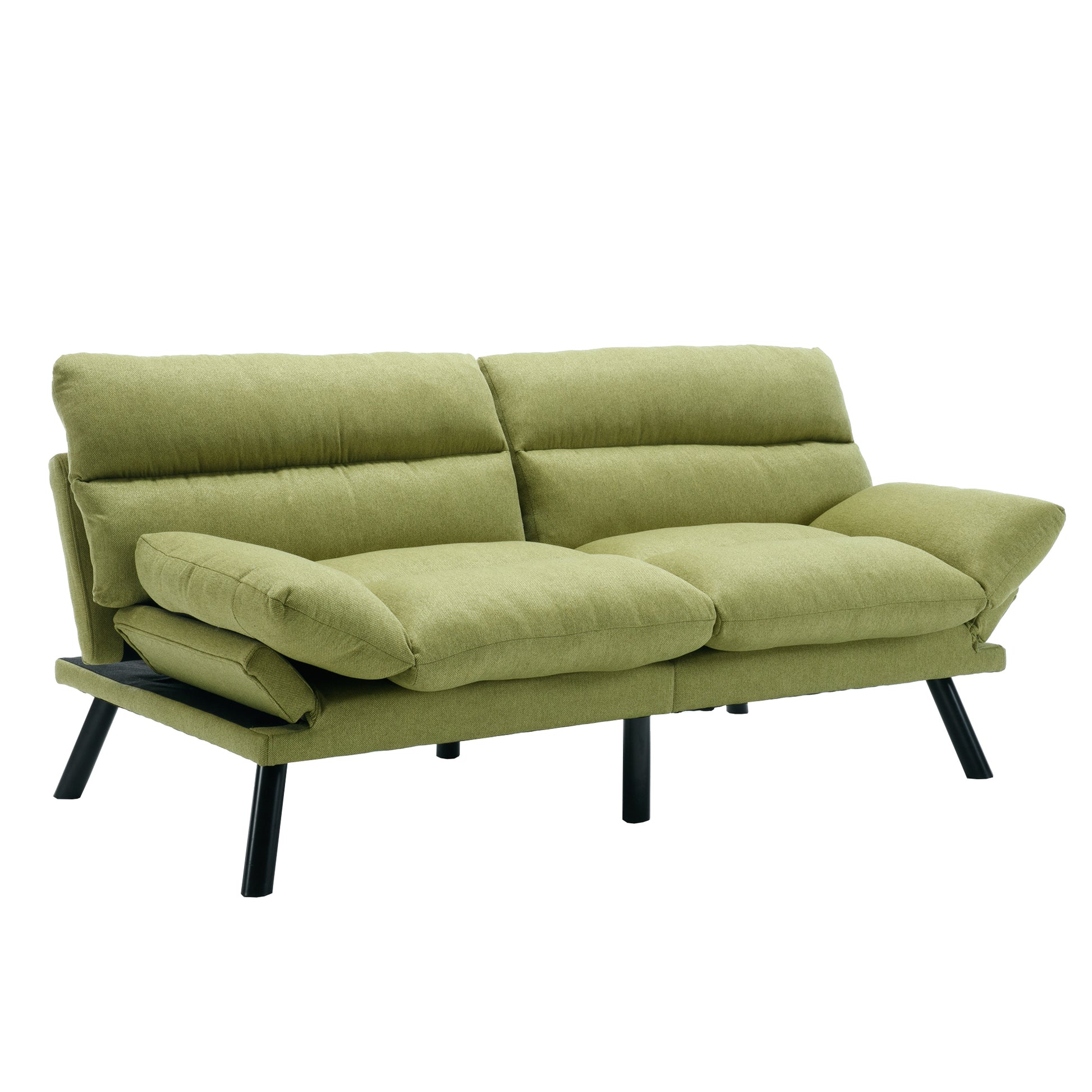Coolmore Velvet Sofaaccent Sofa Seat Sofa With Metal Feet Green Linen