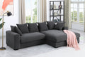 Naomi 3 Piece Upholstered Sectional Dark Gray Foam Corduroy