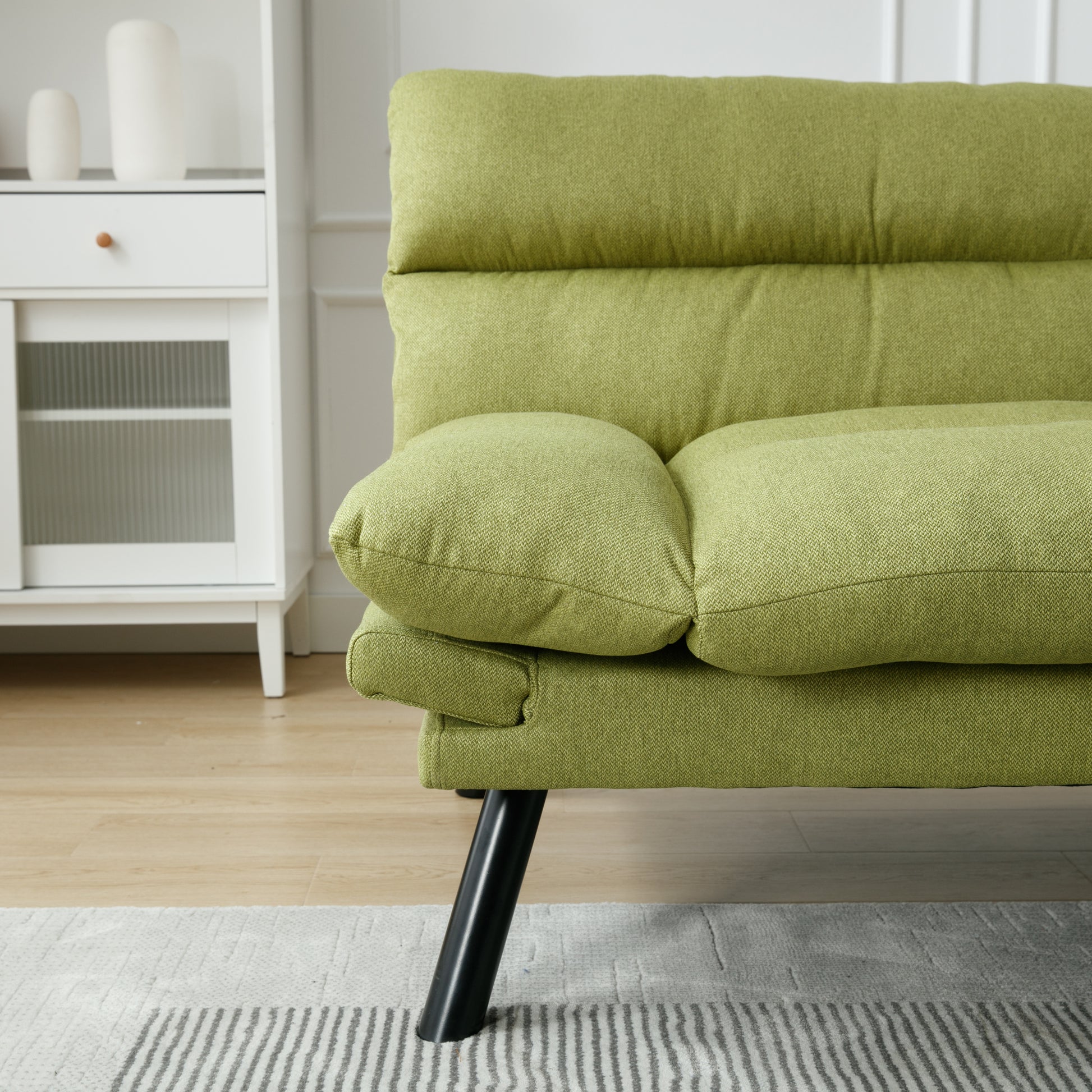 Coolmore Velvet Sofaaccent Sofa Seat Sofa With Metal Feet Green Linen