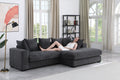 Naomi 3 Piece Upholstered Sectional Dark Gray Foam Corduroy