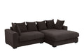 Naomi 3 Piece Upholstered Sectional Dark Brown Foam Corduroy