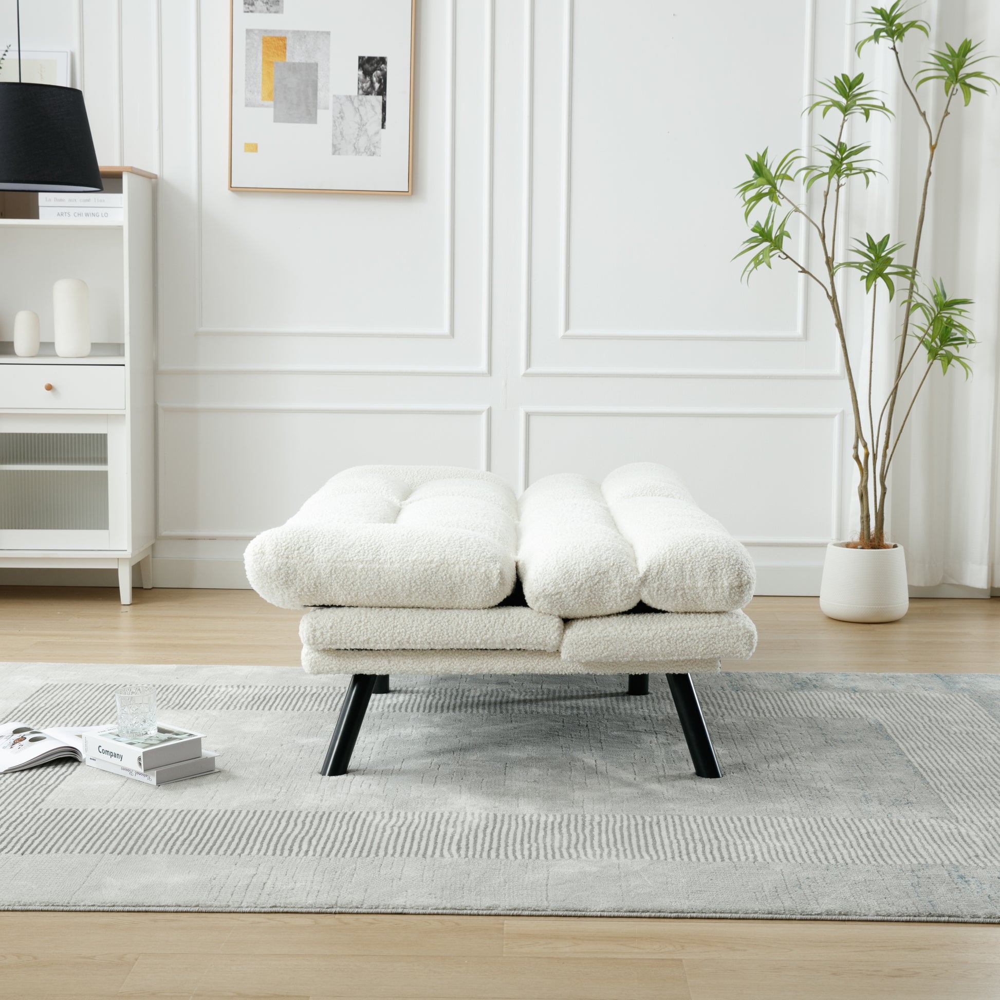 United We Win Furniture,Bedroom Furniture,Living Room Furniture,Sofa With Thick Cushion,Sofa Bed,Sleeper Sofa With Metal Feet. White Teddy Teddy 2 Seat