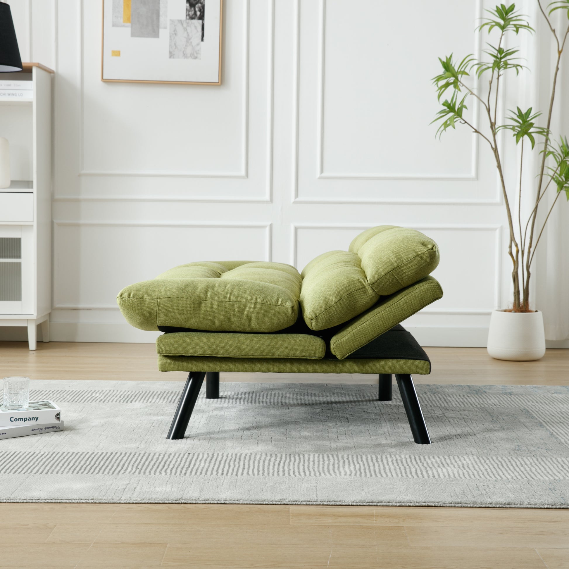 Coolmore Velvet Sofaaccent Sofa Seat Sofa With Metal Feet Green Linen