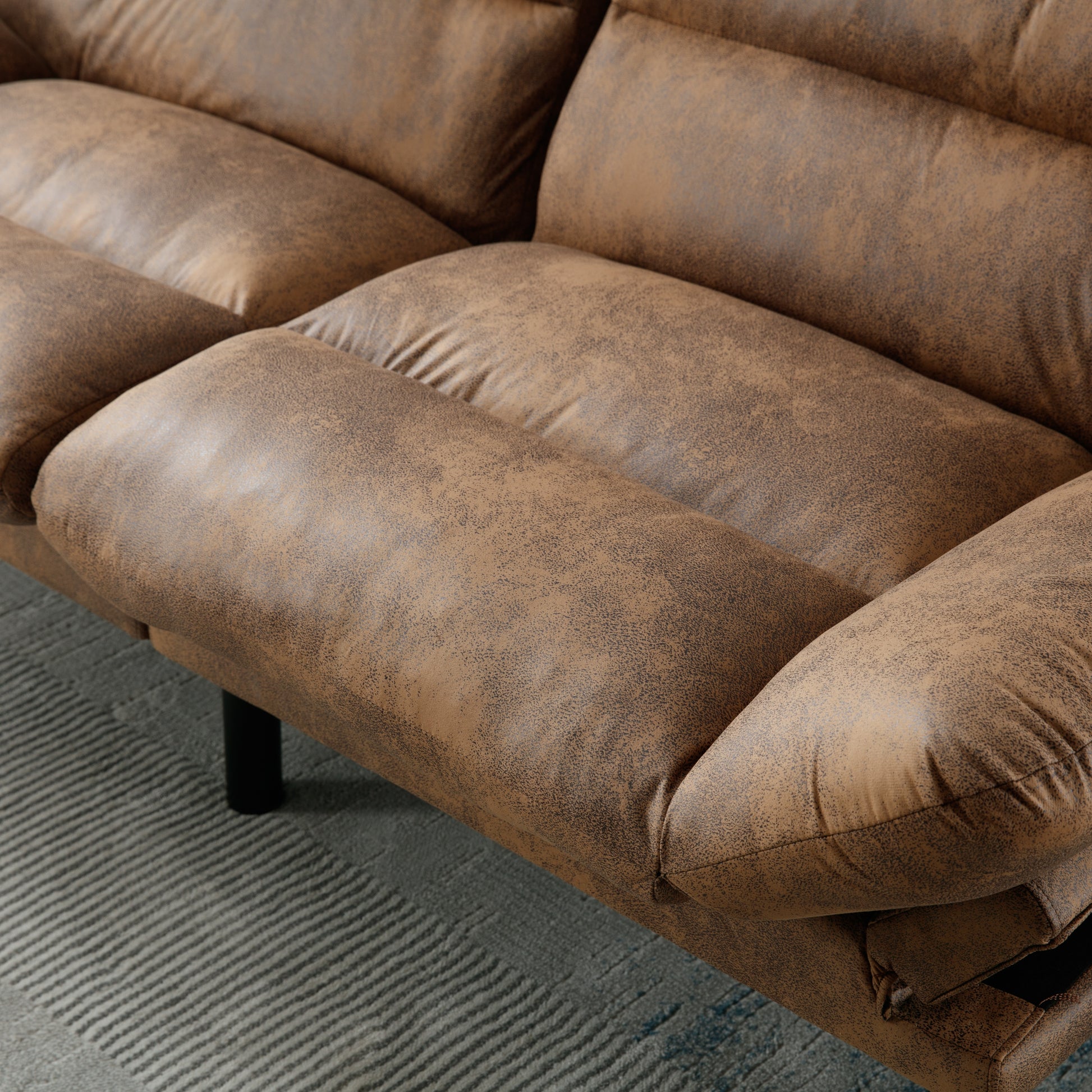 United We Win Furniture,Bedroom Furniture,Living Room Furniture,Sofa With Thick Cushion,Sofa Bed,Sleeper Sofa With Metal Feet. Coffee Microsuede 2 Seat