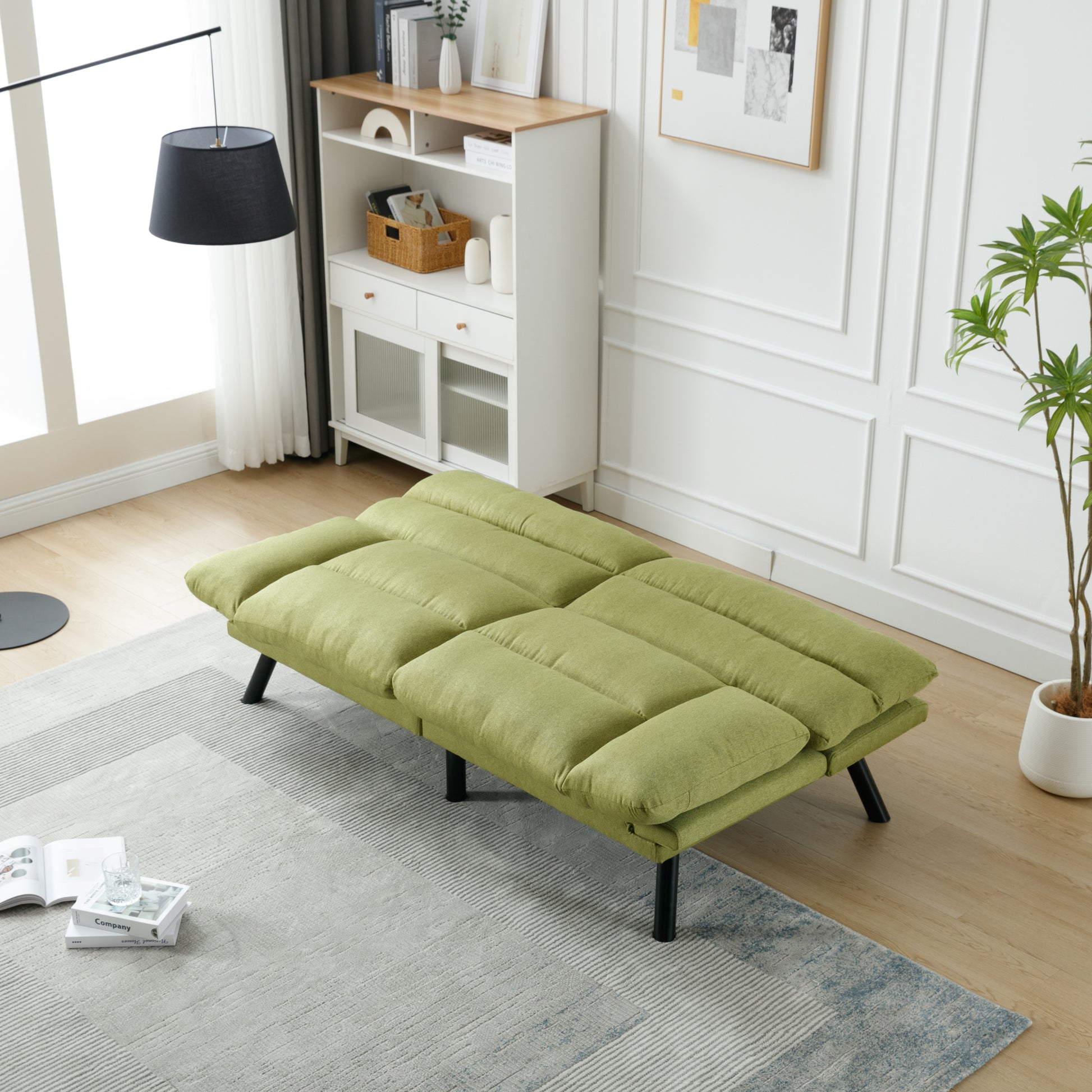 Coolmore Velvet Sofaaccent Sofa Seat Sofa With Metal Feet Green Linen