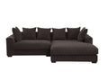 Naomi 3 Piece Upholstered Sectional Dark Brown Foam Corduroy