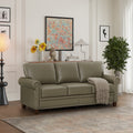 Classic Living Room Nails Sofa Taupe Faux Leather Grey Foam Pu Leather