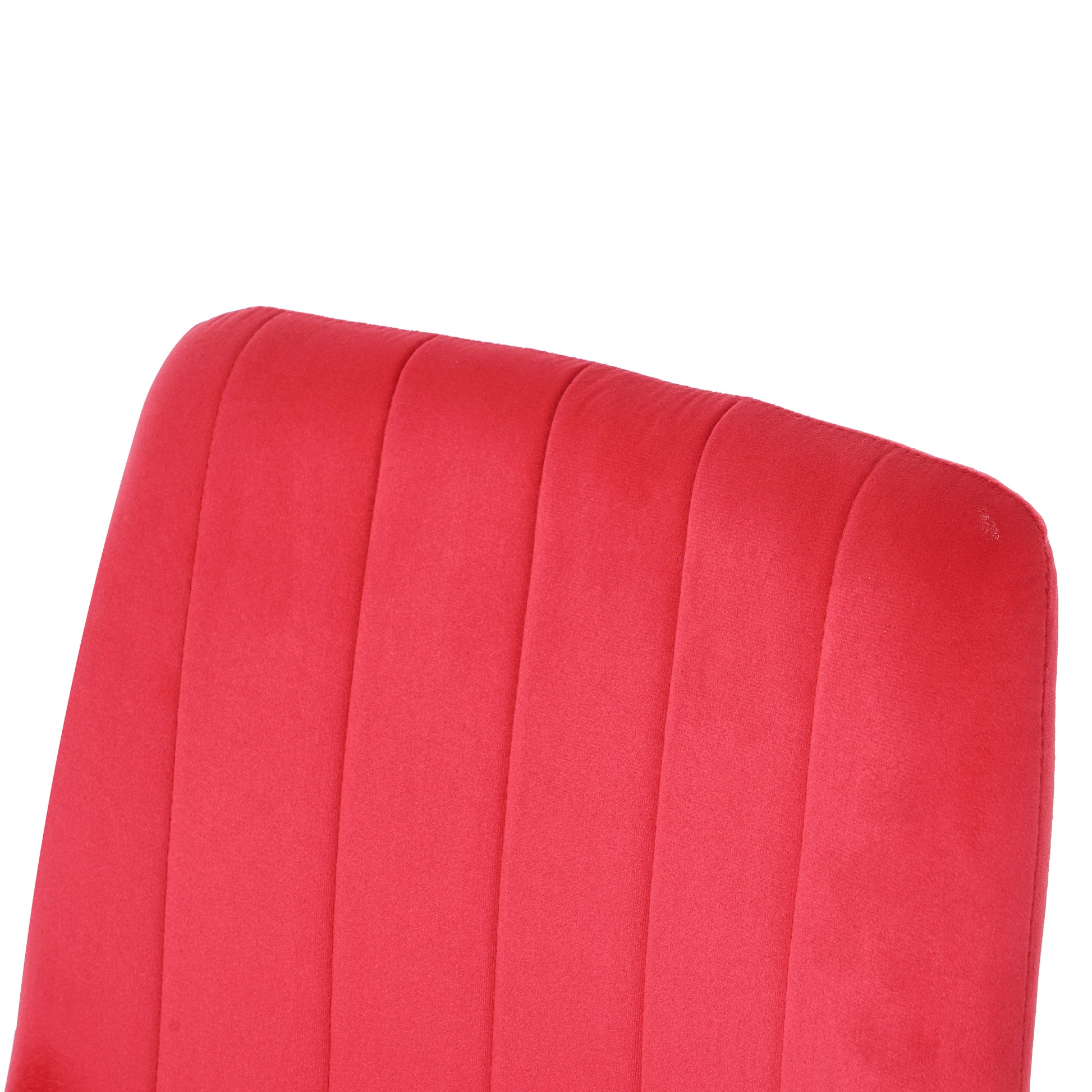 Table And Chair Set, One Table And Four Chairs. Clear Tempered Glass Table Top, 0.3 Feet Thick, Black Wrought Iron Legs. Black Spray Paint Chair Legs. Upholstered Chair Glass Red Metal Rectangular