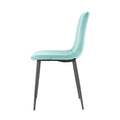 Indoor Velvet Dining Chair, Modern Dining Kitchen Chair With Cushion Seat Back Black Coated Metal Legs Upholstered Side Chair For Home Kitchen Restaurant And Living Room Set Of 4 Teal Metal