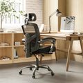 Sweetcrispy Mesh High Back Ergonomic Office Chair Lumbar Support Pillow Computer Desk Chair Black Nylon Mesh