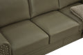 Living Room Sofa With Storage Sofa 2 3 Sectional Taupe Faux Leather Grey Foam Pu Leather