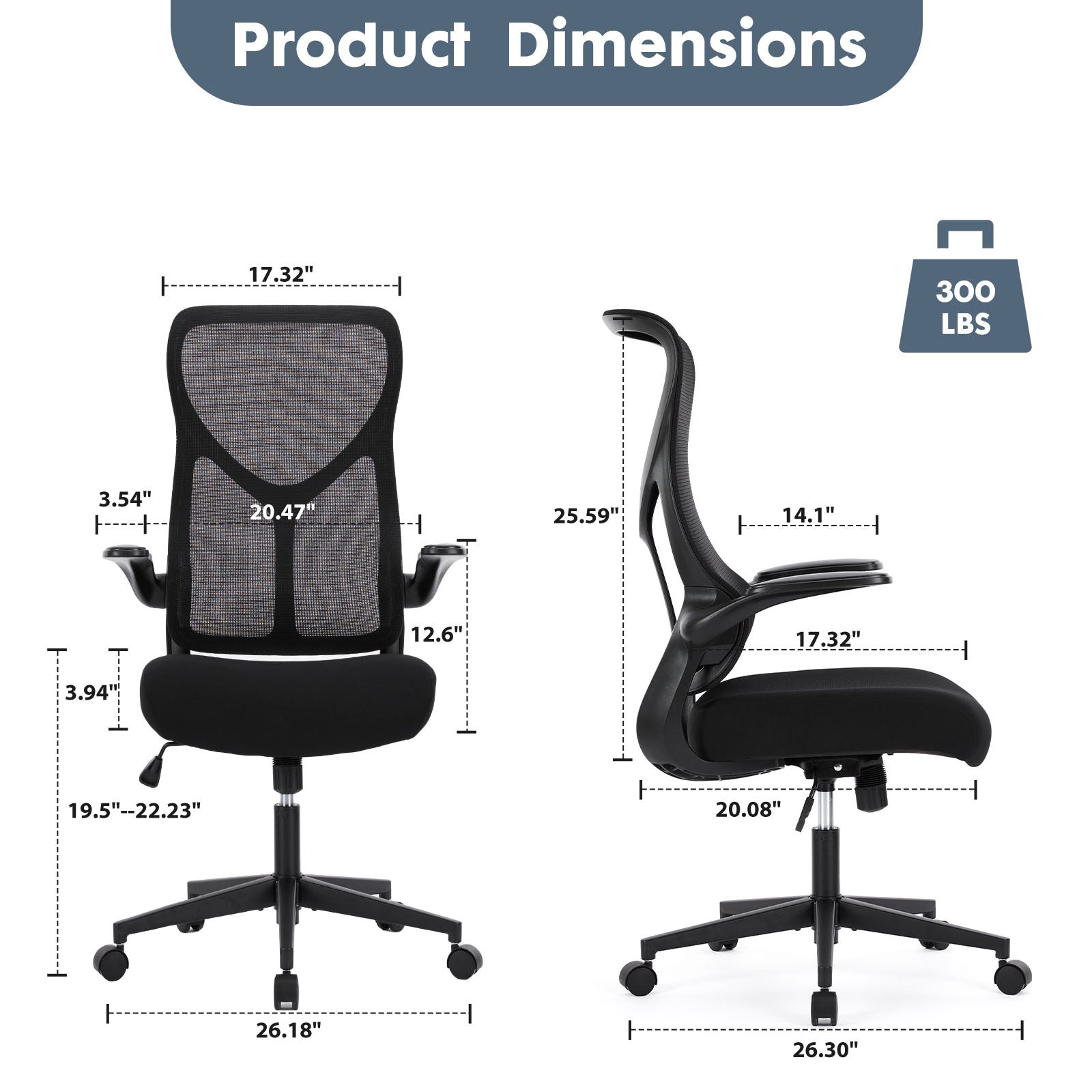 Sweetcrispy Ergonomic Executive High Back Office Chairmesh Computer Chair Black Nylon Mesh