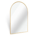 Gold 24X36 Inch Metal Arch Barhroom Mirror Gold Classic Mdf Glass Aluminium Alloy