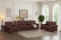 Living Room Sofa With Storage Sofa 1 2 3 Sectional Burdy Faux Leather Burgundy Foam Pu Leather 6 Seat