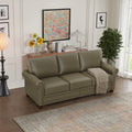 Classic Living Room Nails Sofa Taupe Faux Leather Grey Foam Pu Leather