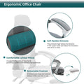 Sweetcrispy Mesh High Back Ergonomic Office Chair Lumbar Support Pillow Computer Desk Chair Grey Nylon Mesh