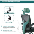 Sweetcrispy Mesh High Back Ergonomic Office Chair Lumbar Support Pillow Computer Desk Chair Black Nylon Mesh