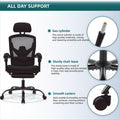Sweetcrispy Mesh High Back Ergonomic Office Chair Lumbar Support Pillow Computer Desk Chair Black Nylon Mesh