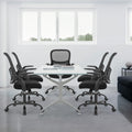 Sweetcrispy Office Mid Back Ergonomic Mesh Computer Desk Larger Seat Executive Height Adjustable Swivel Task Chair With Lumbar Support Black Nylon Mesh