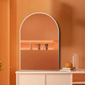 Silver 24X36 Inch Metal Arch Barhroom Mirror Silver Classic Mdf Glass Aluminium Alloy