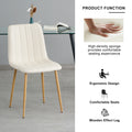 Modern Beige Cloth Dining Chairfabric Accent Upholstered Chairs Side Chair With Wood Transfer Metal Legs For Home Furniture Living Room Bedroom Kitchen Dinning Room Set Of 4 Light Beige Metal