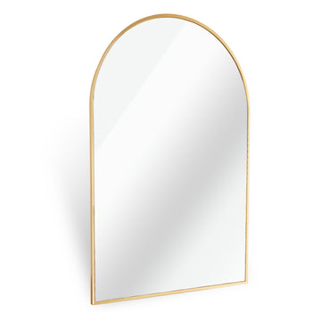 Gold 20X30 Inch Metal Arch Barhroom Mirror Gold Classic Mdf Glass Aluminium Alloy