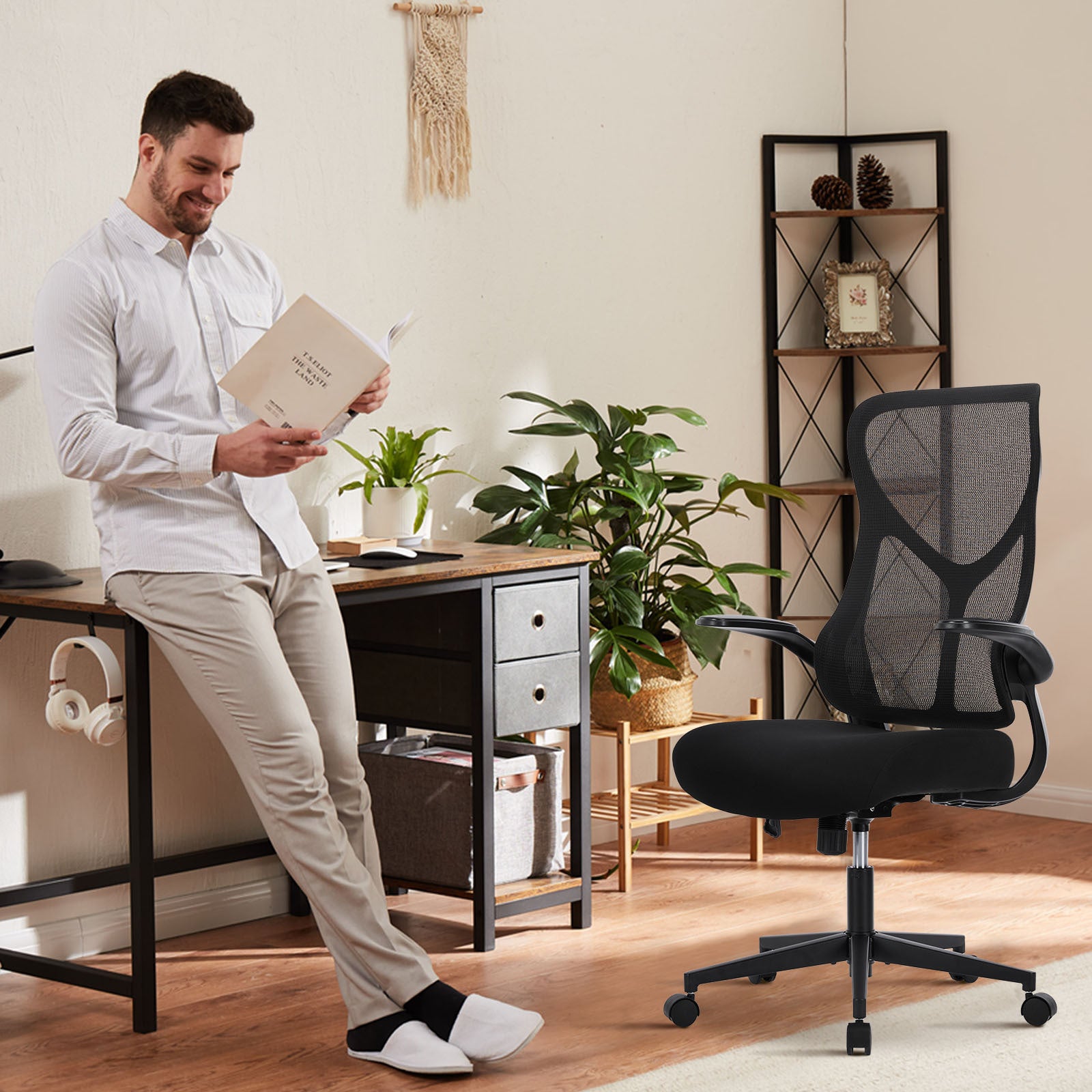 Sweetcrispy Ergonomic Executive High Back Office Chairmesh Computer Chair Black Nylon Mesh