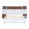 Full Size Platform Bed With Storage Headboard And Drawers, White Full Box Spring Not Required White Wood Bedroom Solid Wood Mdf