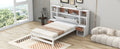 Twin Size Platform Bed With Storage Headboard And Drawers, White Twin Box Spring Not Required White Wood Bedroom Solid Wood Mdf