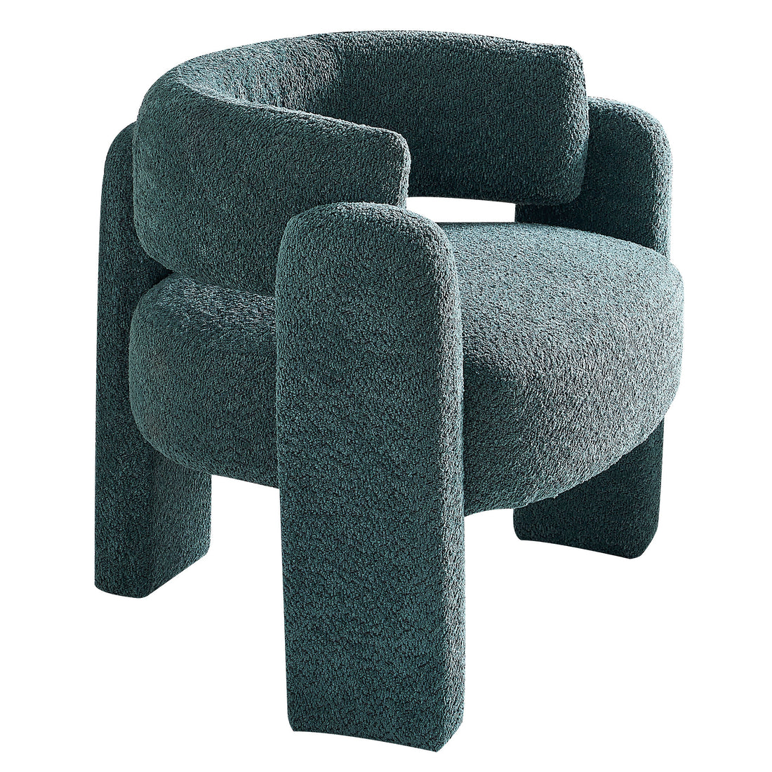34.65" Wide Boucle Upholstery Accent Chair Green Green Primary Living Space Modern Foam Boucle