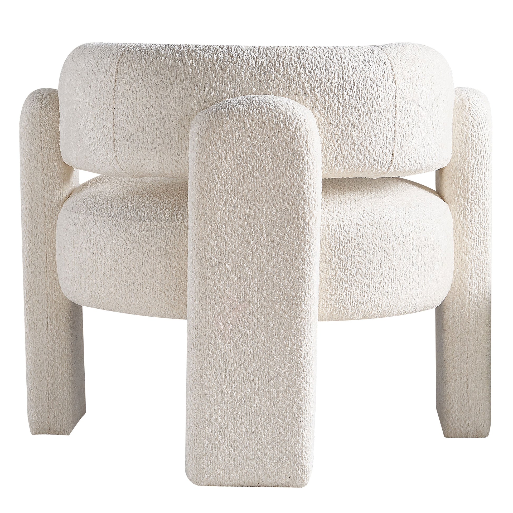 34.65" Wide Boucle Upholstery Accent Chair Beige Beige Primary Living Space Modern Foam Boucle