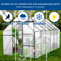 6X12 Ft Polycarbonate Greenhouse Raised Base And Anchor Aluminum Heavy Duty Walk In Greenhouses For Outdoor Backyard In All Season,Black Black Aluminium