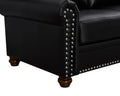 Living Room Sofa Single Seat Chair With Wood Leg Black Faux Leather Black Foam Pu Leather