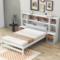 Twin Size Platform Bed With Storage Headboard And Drawers, White Twin Box Spring Not Required White Wood Bedroom Solid Wood Mdf