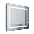 32X24Inch Glossy Brushed Silver 3000 6000K Led Bathroom Mirror With Lights,Anti Fog Dimmable Lighted Wall Mounted Vanity Mirror Master Bath Modern Makeup Only Mirrors, Not Cabinets Horizontal&Vertical Silver Classic,Modern Aluminium Alloy