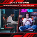 Sweetcrispy Gaming Chair Pu Leather Computer Chair Ergonomic Office Chair With Lumbar Support, Height Adjustable Rolling Desk Chairs With Flip Up Armrests Black Red Pu