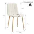 Modern Beige Cloth Dining Chairfabric Accent Upholstered Chairs Side Chair With Wood Transfer Metal Legs For Home Furniture Living Room Bedroom Kitchen Dinning Room Set Of 4 Light Beige Metal