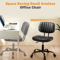 Sweetcrispy Pu Leather Low Back Task Chair Small Home Office Chair With Wheels Black Abs Rubber Steel Q235