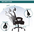 Sweetcrispy Mesh High Back Ergonomic Office Chair Lumbar Support Pillow Computer Desk Chair Black Nylon Mesh