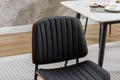 Yijian Dining Chairs Set Of 2 Mid Century Modern Retro Faux Leather Chair With Bentwood Upholstered Seat Metal Legs Adjustable Foot For Kitchen Dining Room Chairs Black Black Metal & Wood