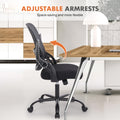 Sweetcrispy Office Mid Back Ergonomic Mesh Computer Desk Larger Seat Executive Height Adjustable Swivel Task Chair With Lumbar Support Black Nylon Mesh