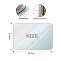 30X20Inch Glossy Brushed Silver Rounded Corner Rectangle Bathroom Mirror For Wall Metal Frame Deep Set Design Hangs Wall Mounted Bathroom Mirror Horizontal & Vertical Silver Classic,Modern Aluminium Alloy